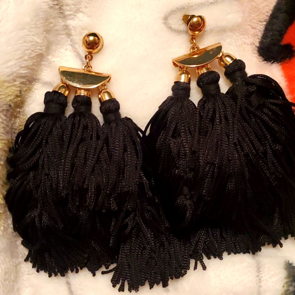 Black Fringe Earrings